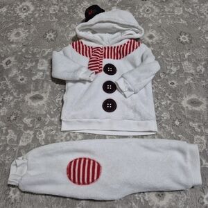 Cherokee Unisex Fuzzy Frosty The Snowman Sweater Pant Set Size 18-24M